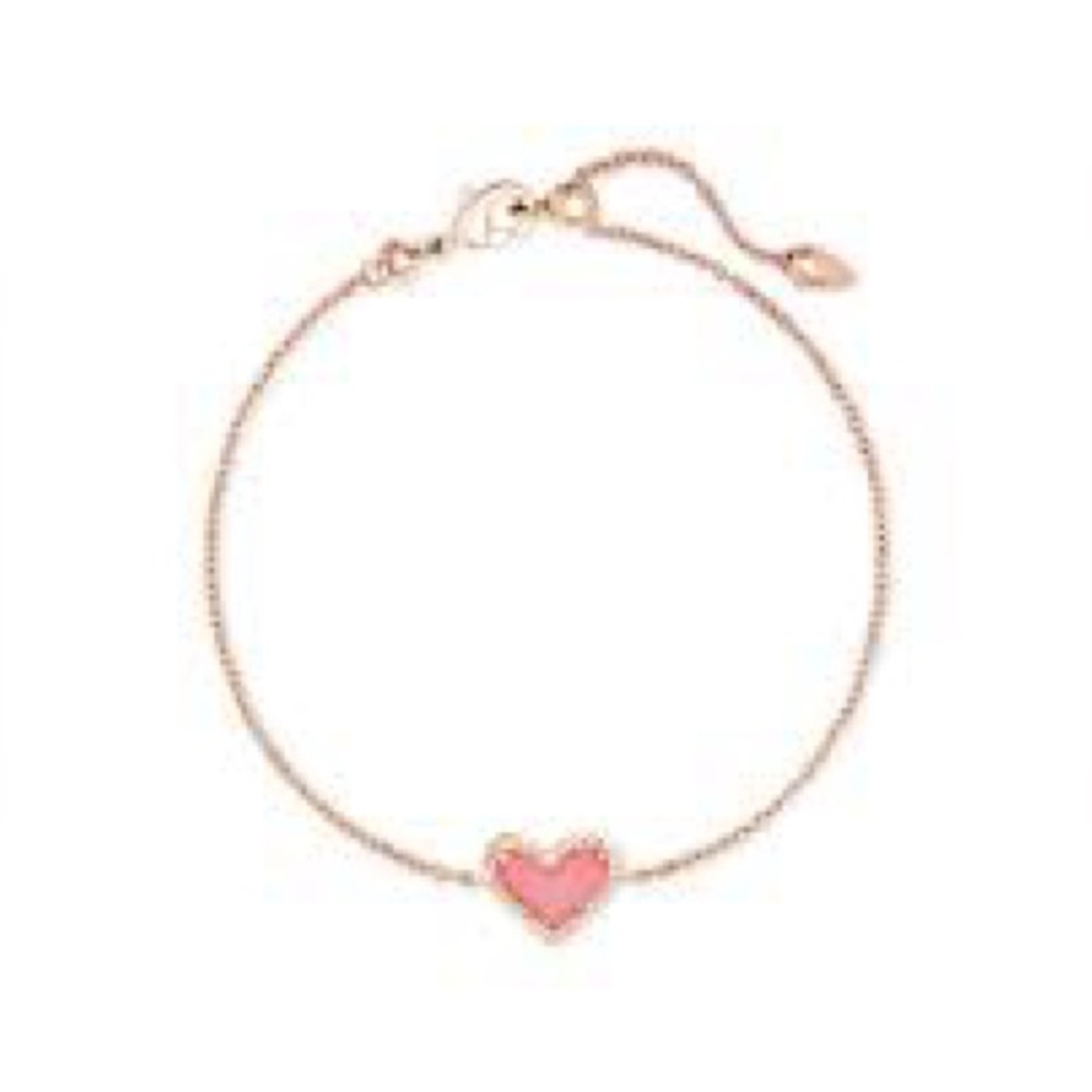 Kendra Scott Ari Heart Rose Gold Delicate Chain Bracelet